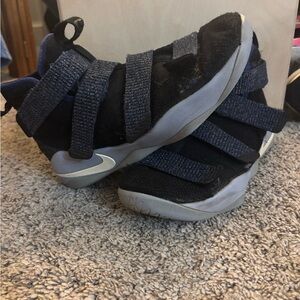 Kids Black and Blue LeBron Soldier Athletic Shoes